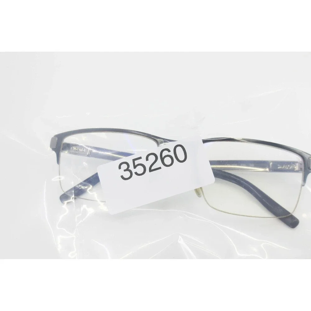 Safilo Elasta SA 1030 T7G Gunmetal Black Rectangular Rimless Eyeglasses 55mm